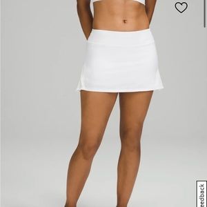 NWT Lululemon play off the pleats white skort